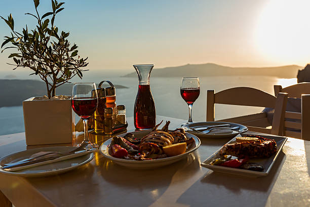 istock Dinner on the background of sea sunset 541981948
