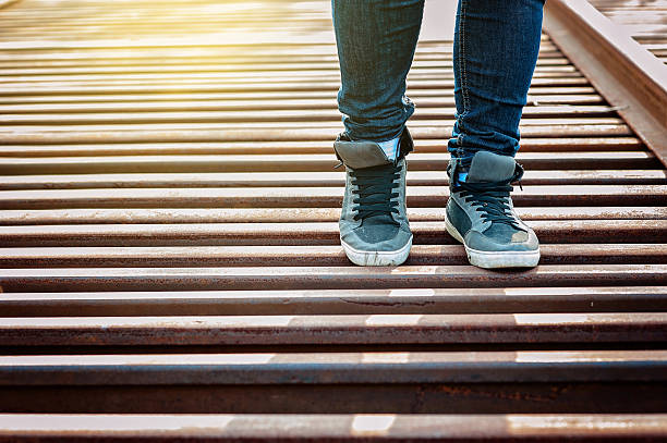 istock Fashion hipster cool man with neakers 541982244