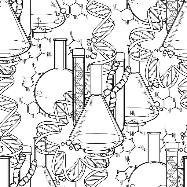 ilustrações de stock, clip art, desenhos animados e ícones de investigação genética padrão - research small laboratory equipment