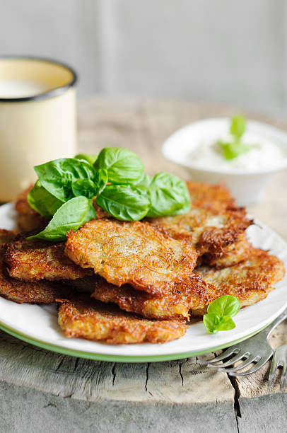 istock Fried potato pancakes on plate, close-up 541987014