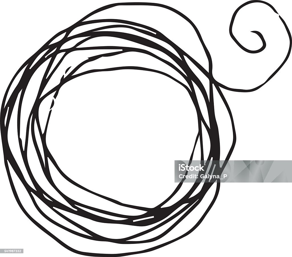 Hand Drawn String Circle Element Stock Illustration - Download Image ...