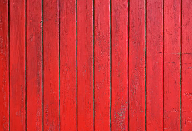 istock Red grunge painted wooden planks panel 541987848