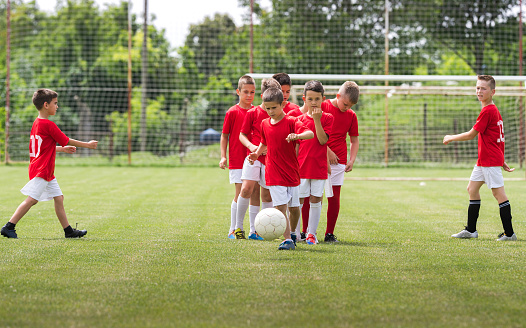 Children Training Soccer