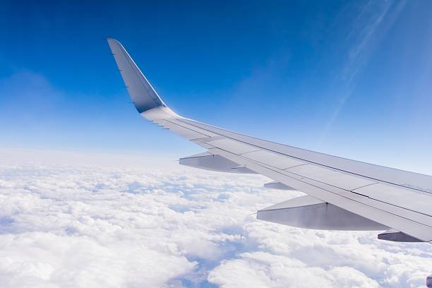 View of an Airplane Wing from Window Seat