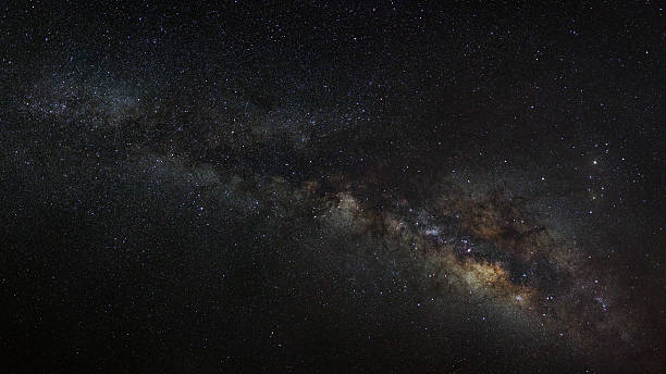 istock Panorama milky way galaxy.Long exposure photograph.with grain 541991690