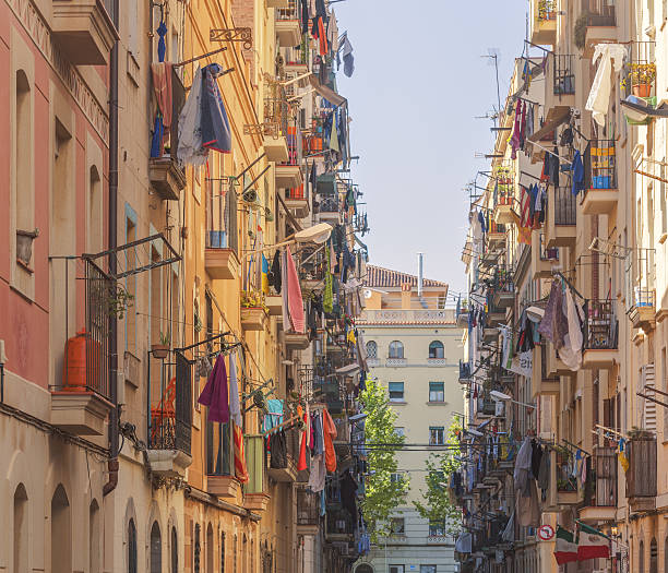 istock Narrow street with balconies in Spain 541993034