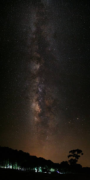 istock Panorama milky way galaxy.Long exposure photograph.with grain 541994658