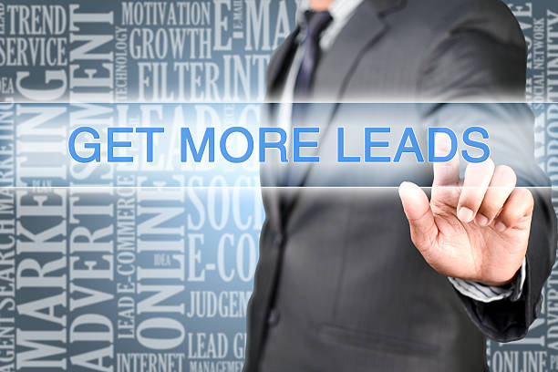 istock Businessman pointing into to get more leads 541997274