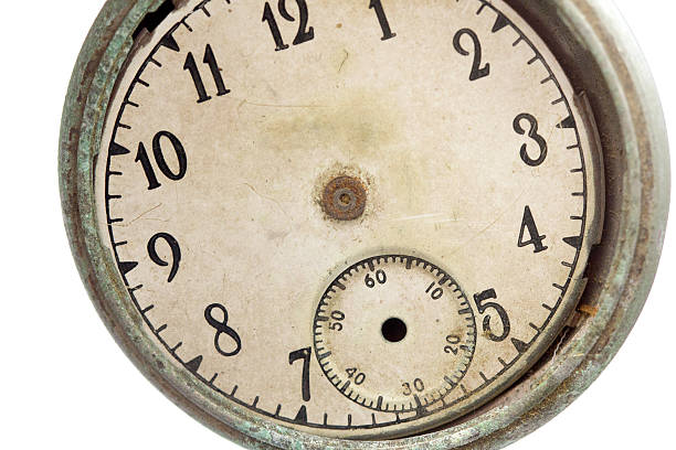 istock Old pocket watch isolated on white background 542000288
