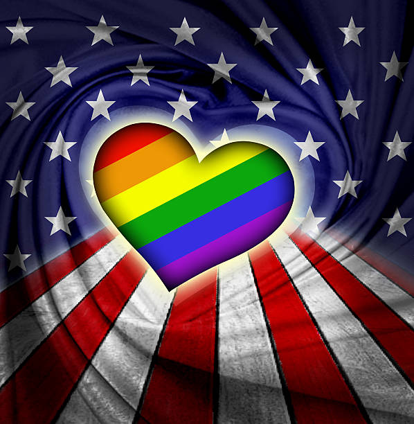 USA and Gay Pride  flag