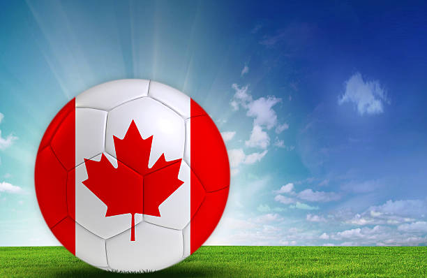 istock Soccer ball with Canada flag 542001674