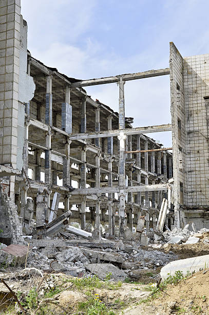 istock Pieces of Metal and Stone are Crumbling 542008356