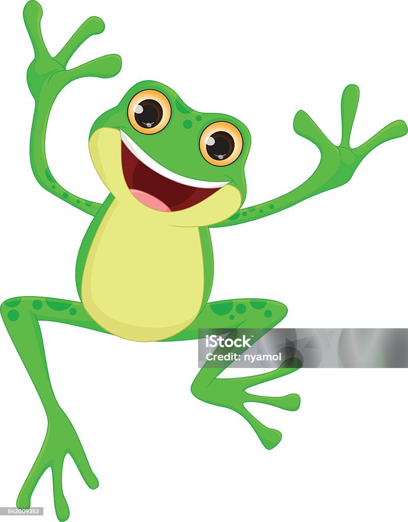 Happy Frog Cartoon Jumping Stock Illustration - Download Image Now - Frog,  Cartoon, Jumping - iStock