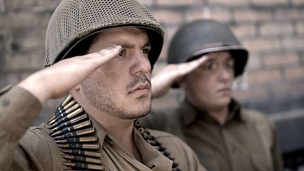 istock American US soldiers Saluting 542009660
