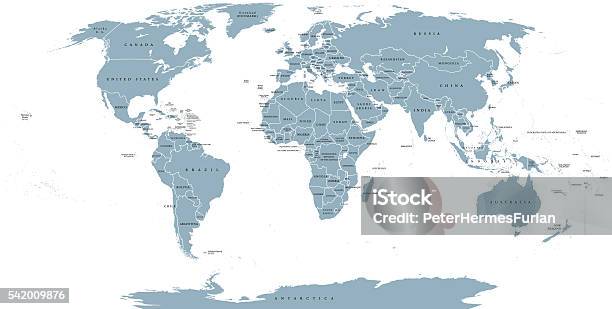 Politische Karte Der Welt Stock Vektor Art und mehr Bilder von Weltkarte - Weltkarte, Vektor, Antarktis