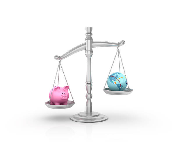 Weight Scale with Piggy Bank and Globe World