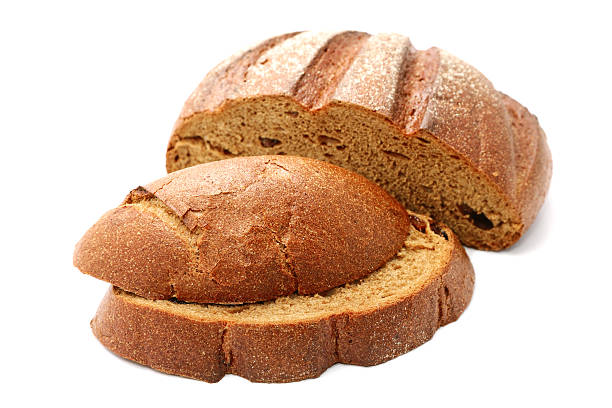 istock Pieces of rye bread isolated on a white background 542016000