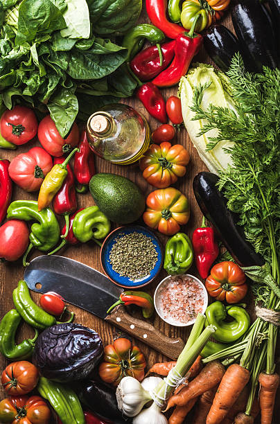 istock Fresh raw vegetable ingredients for healthy cooking or salad making 542066976