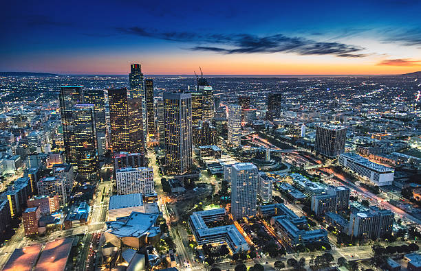 istock Los Angeles aerial view skyline 542067122