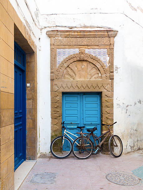 istock Colourfully painted door  in Morocco 542067414