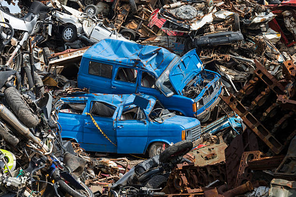 istock Recycling of metal-based consumer products in a scrap yard. 542067980
