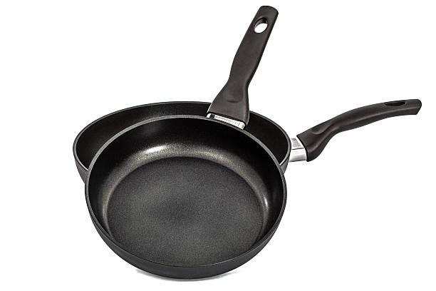 istock Two frying pans, isolated on white background 542068290
