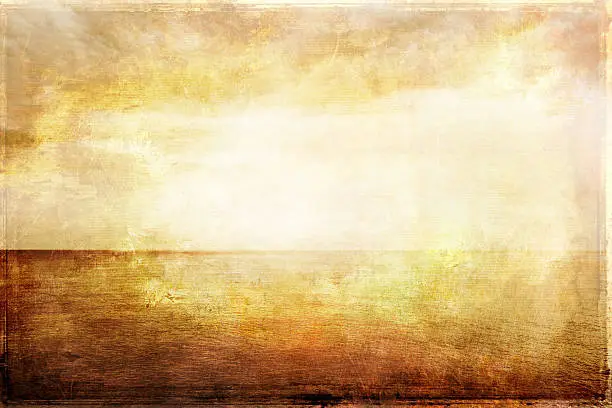 Photo of Grungy vintage image of light, sea and sky