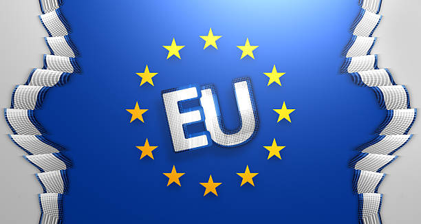 istock Europe decoration ribbon decoration strip blue background design 542073294