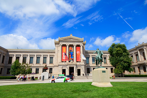 Boston, MA, USA - August 30, 2013: Museum of Fine Arts, Boston: The Museum of Fine Arts (or MFA) in Boston, Massachusetts, is the fourth largest museum in the United States. It contains more than 450,000 works of art, making it one of the most comprehensive collections in the Americas.