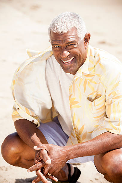 istock Senior African American Man Portrait on Beach 542076292