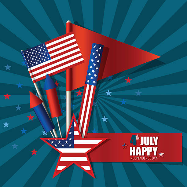 istock Happy independence day card, 4th of July 542076836