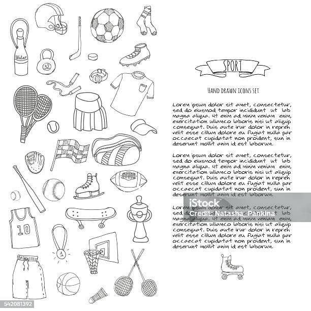 Sport Icons Set Stock Illustration - Download Image Now - Doodle, Soccer, Sport