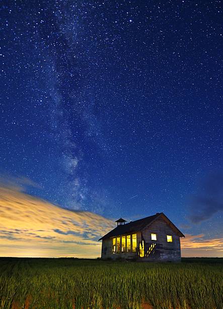 istock Abandoned Schoolhouse And Milky Way In Washington State 542083466