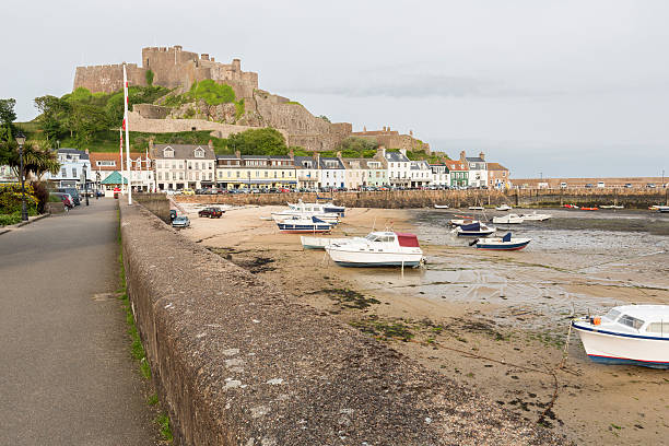 istock Gorey with Mont Orgueil Castle, UK 542085544
