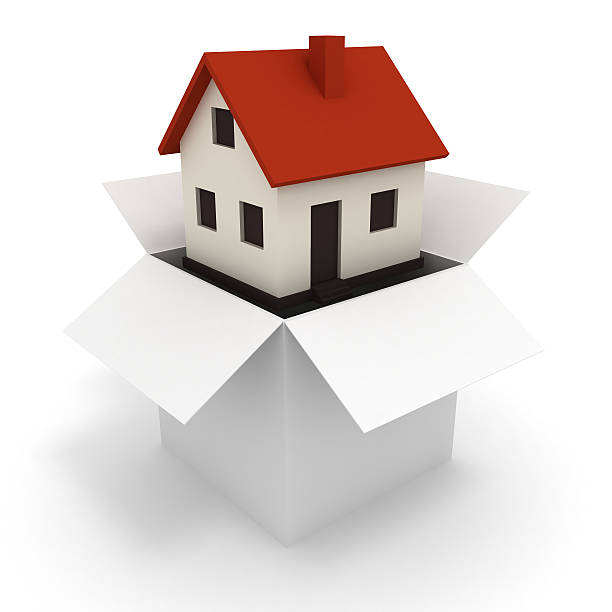 istock Moving house new box isolated concept 542087546
