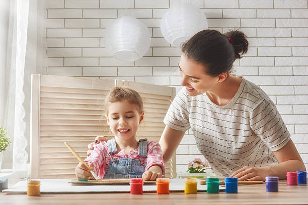 istock Mother and daughter paint 542092412