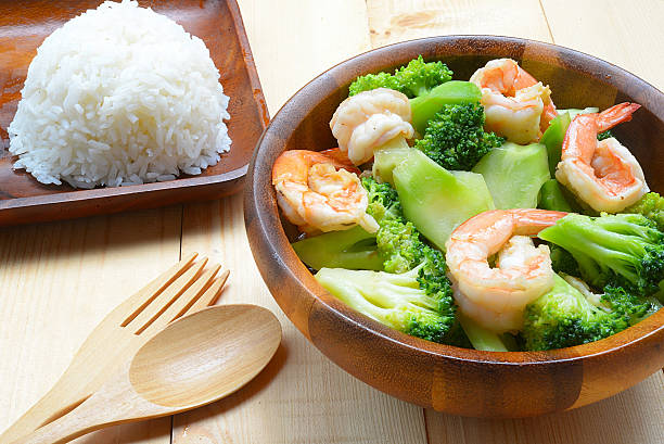 istock Thai healthy food stir-fried broccoli with shrimp 542093924