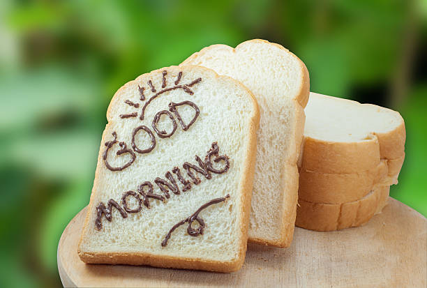 istock Bread slice with chocolate and word 