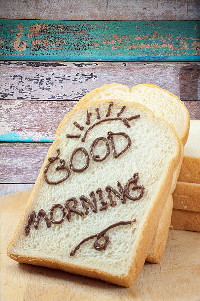 istock Bread slice with chocolate and word 