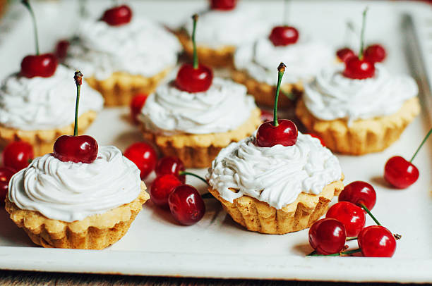 istock Beautiful chocolate cupcakes with white protein cream 542096742