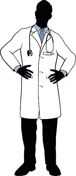 Vector illustration of Doctor Silhouette