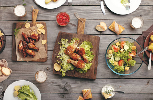 istock Different food cooked on the grill 542098436