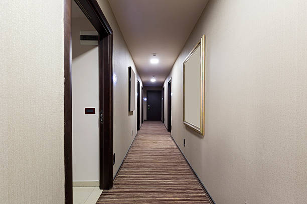 istock Hotel corridor in the evening 542098936