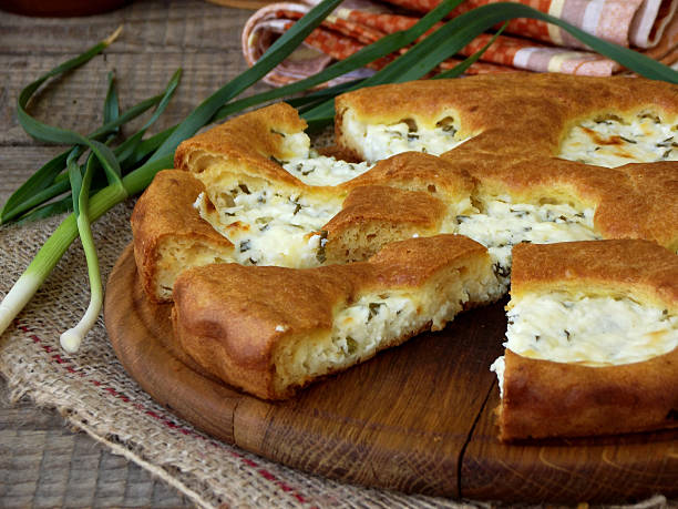 istock salted pie with cottage cheese and young green garlic 542102110