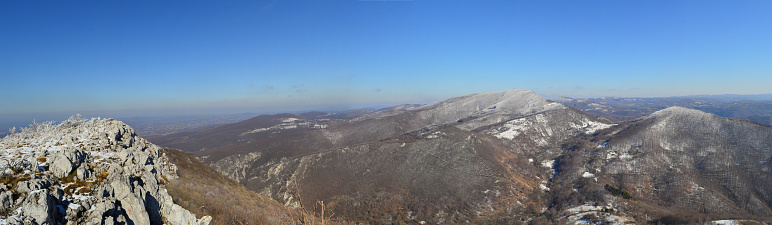 landscape panorama, winter, mountain