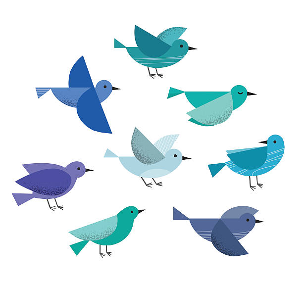 latające ptaki - ptak ilustracje stock illustrations