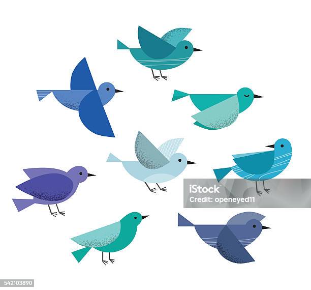 Flying Birds Stock Illustration - Download Image Now - Bird, Flying, Illustration