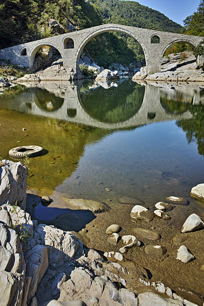 istock Reflection of Devil's Bridge in Arda river and Rhodopes mountain 542103996
