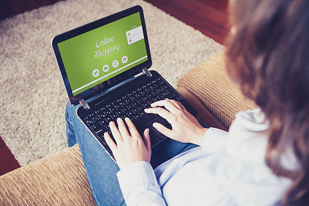 istock Online shopping at home. 542104176