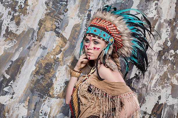 istock young girl with pattern and Roach ethnic national style 542104992